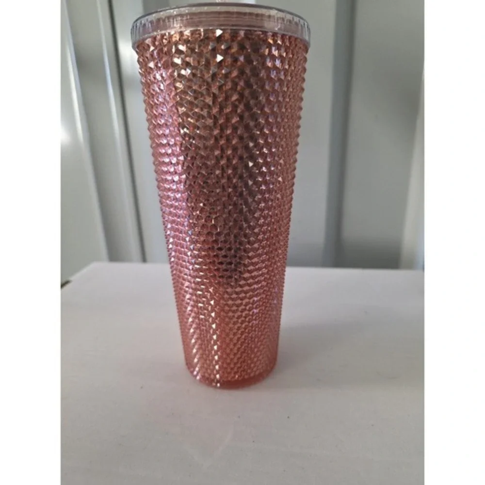 Starbucks Rose Gold Studded‎ Cold Cup Tumbler Venti 24oz With Straw